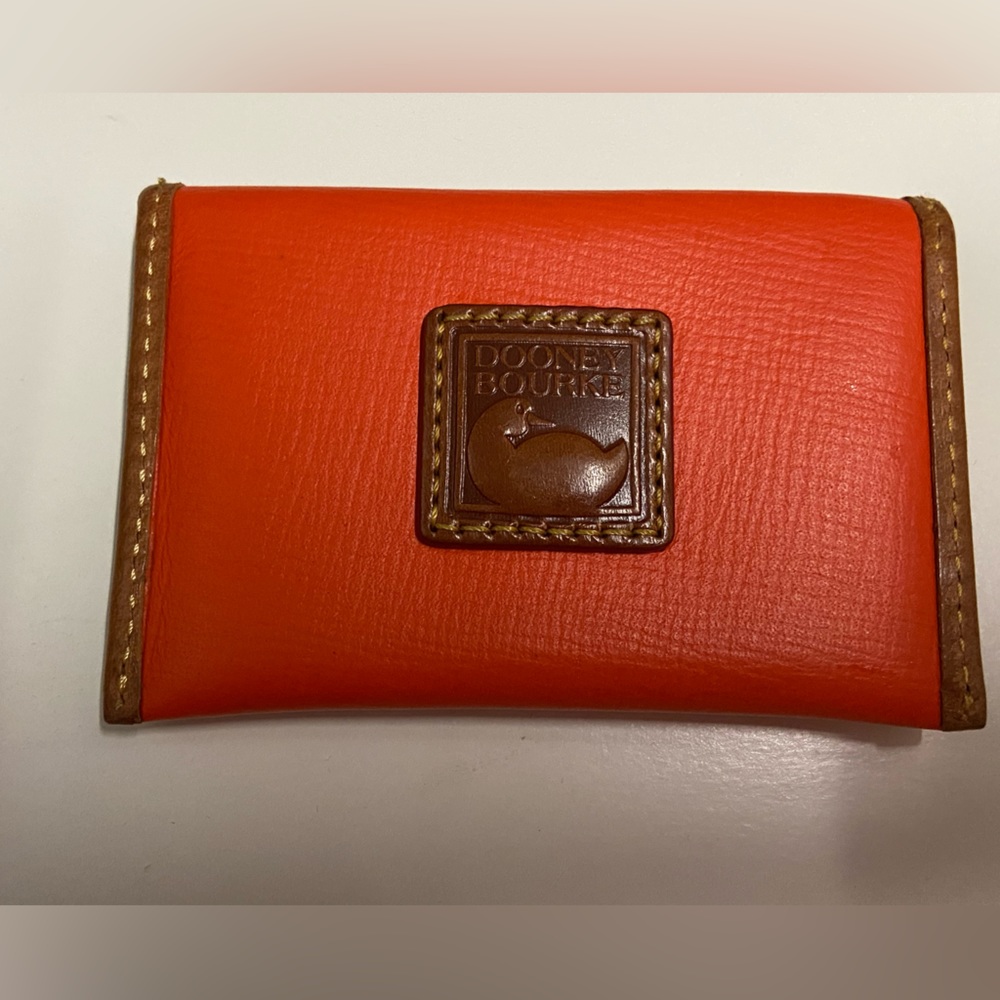 Dooney & Bourke Card Holder Wallet Cute Orange Business Card Credit Card ID